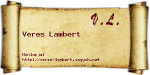 Veres Lambert névjegykártya